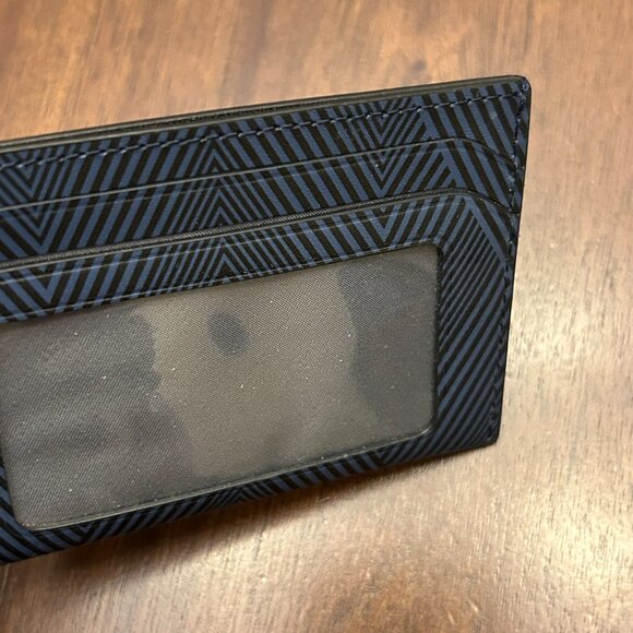 TUMI Nassau Slim Card Case Navy/Black Leather - Picture 6 of 10